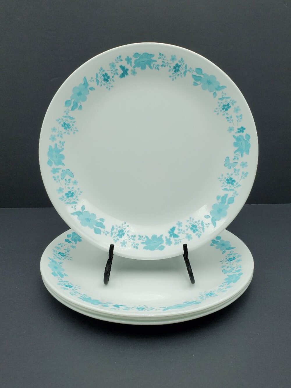 Corelle Pioneer Woman Evie Teal Dinner Plates Corning Teal Blue Floral Plates